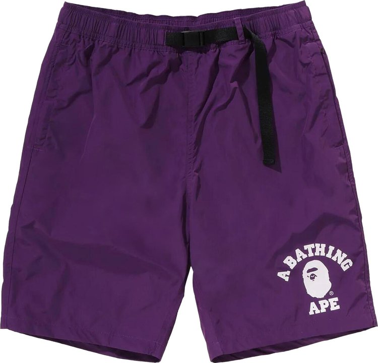 BAPE College Beach Shorts Purple