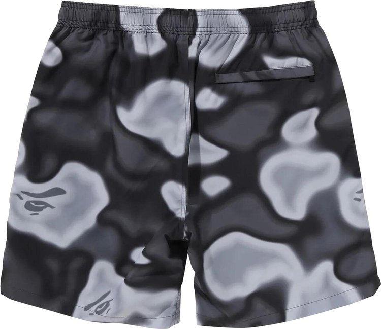 BAPE Liquid Camo One Point Beach Shorts Black