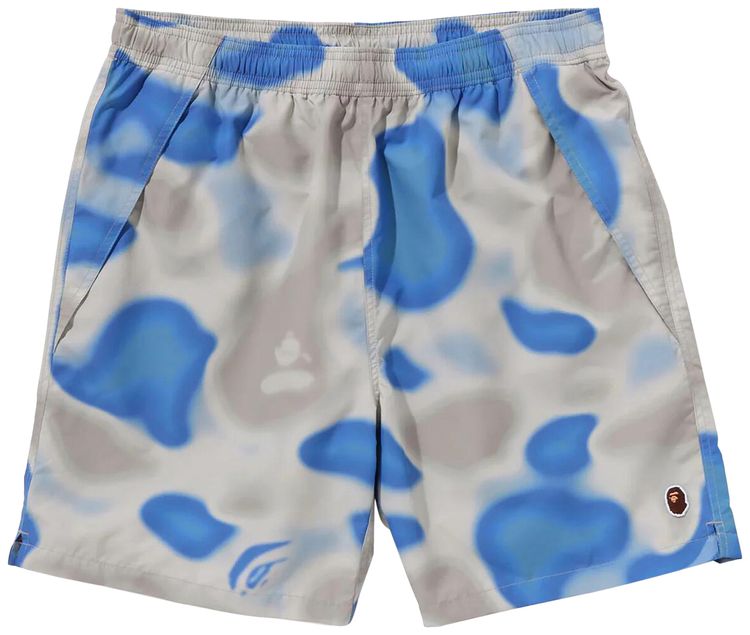 BAPE Liquid Camo One Point Beach Shorts Blue