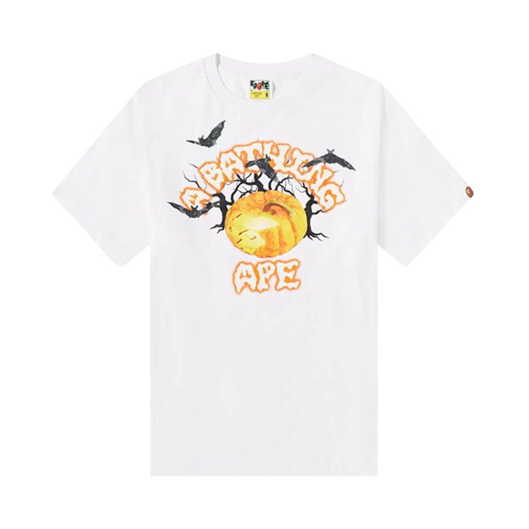 BAPE Halloween Jack O Lantern College Tee White