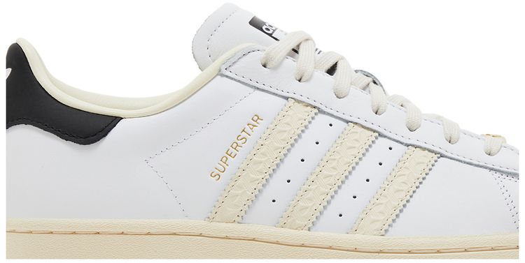 Superstar Debossed Stripes   Wonder White Black