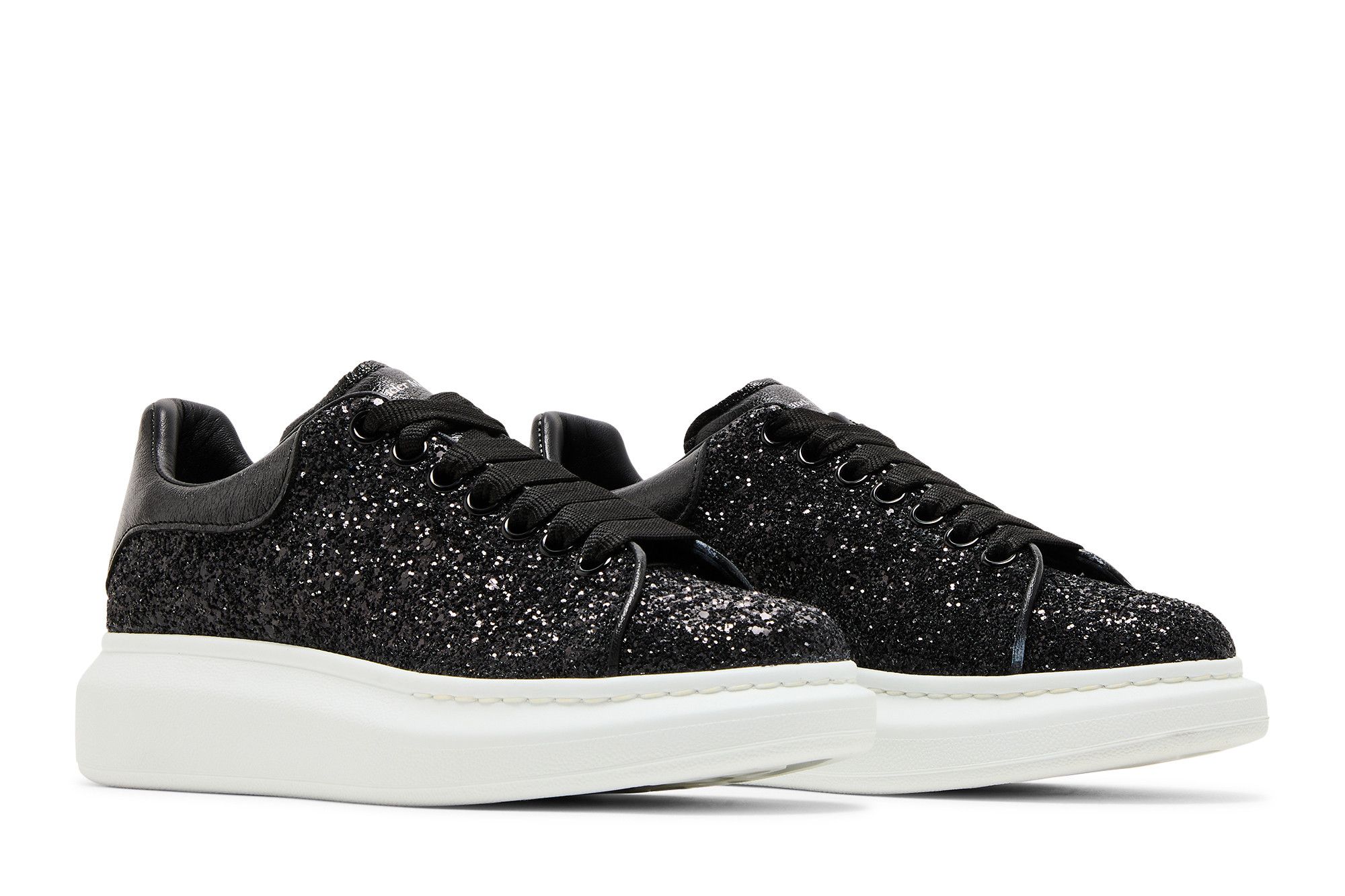 Buy Alexander McQueen Wmns Oversized Sneaker Black White Glitter 553771 W4EY4 1000 GOAT