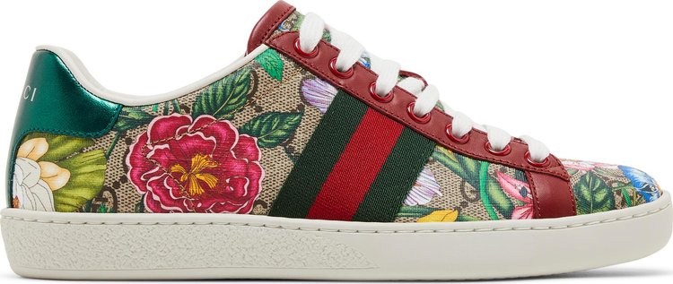 Gucci Wmns Ace GG Supreme Low Flora Print   Red