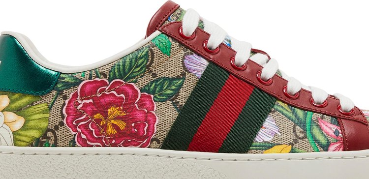 Gucci Wmns Ace GG Supreme Low Flora Print   Red