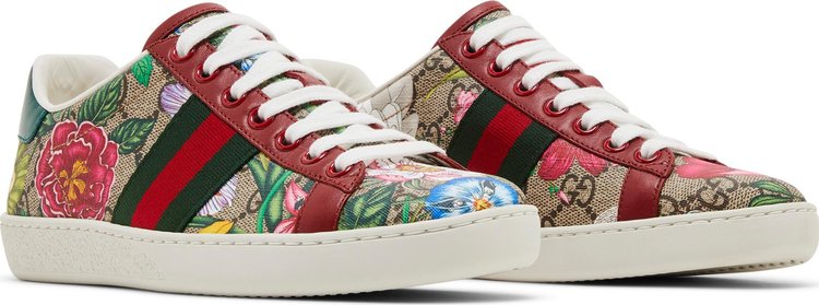 Gucci Wmns Ace GG Supreme Low Flora Print   Red