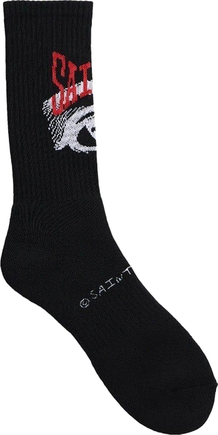 Saint Michael Eye Socks Black