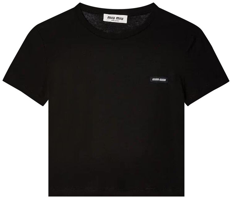 Miu Miu Costina Girocollo Jersey Nero