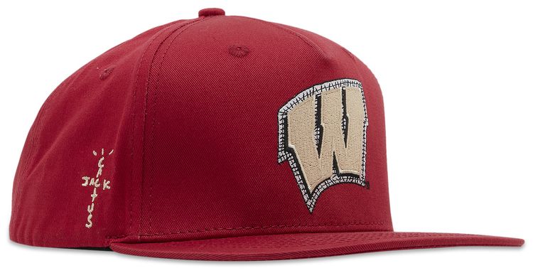 Cactus Jack by Travis Scott x Mitchell  Ness University Of Wisconsin Hat Red