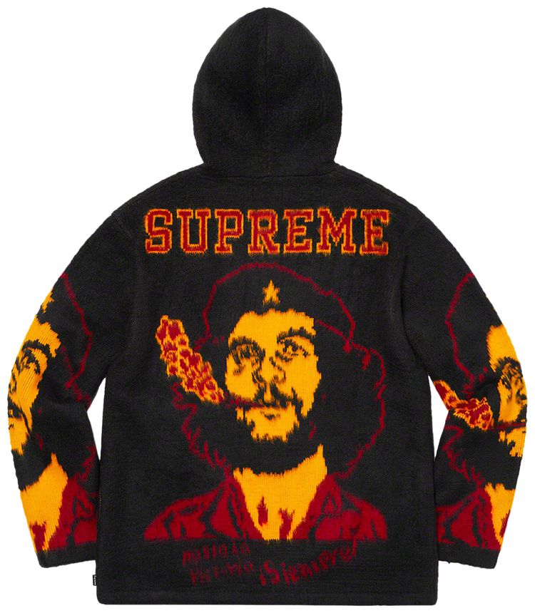 Supreme Che Hooded Zip Up Sweater Black