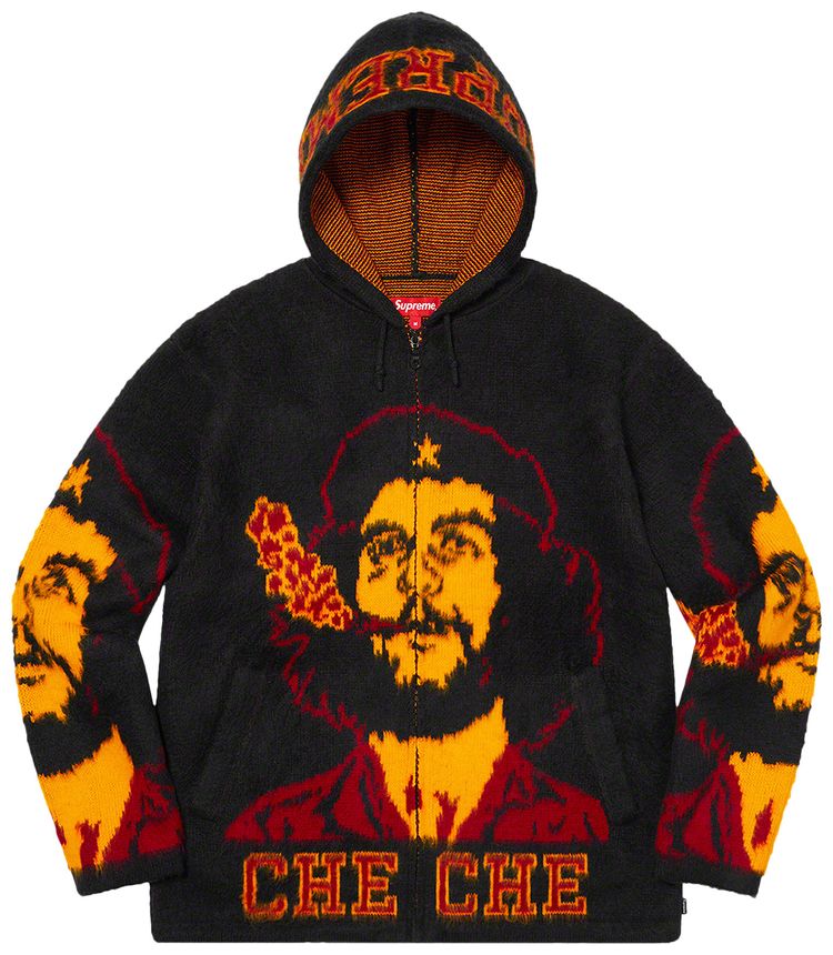 Supreme Che Hooded Zip Up Sweater Black