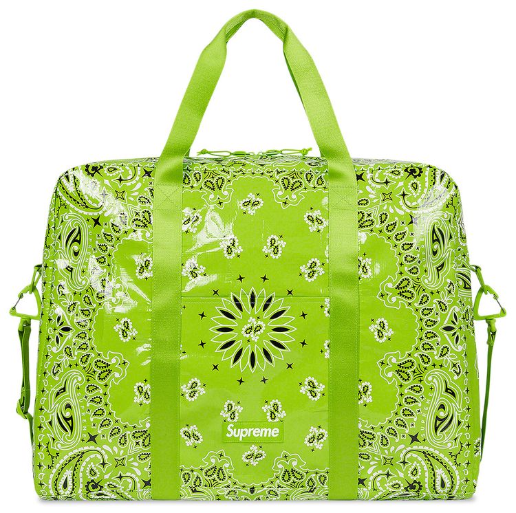 Supreme Bandana Tarp Large Duffle Bag Bright Green