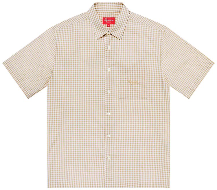 Supreme Gingham Short Sleeve Shirt Tan