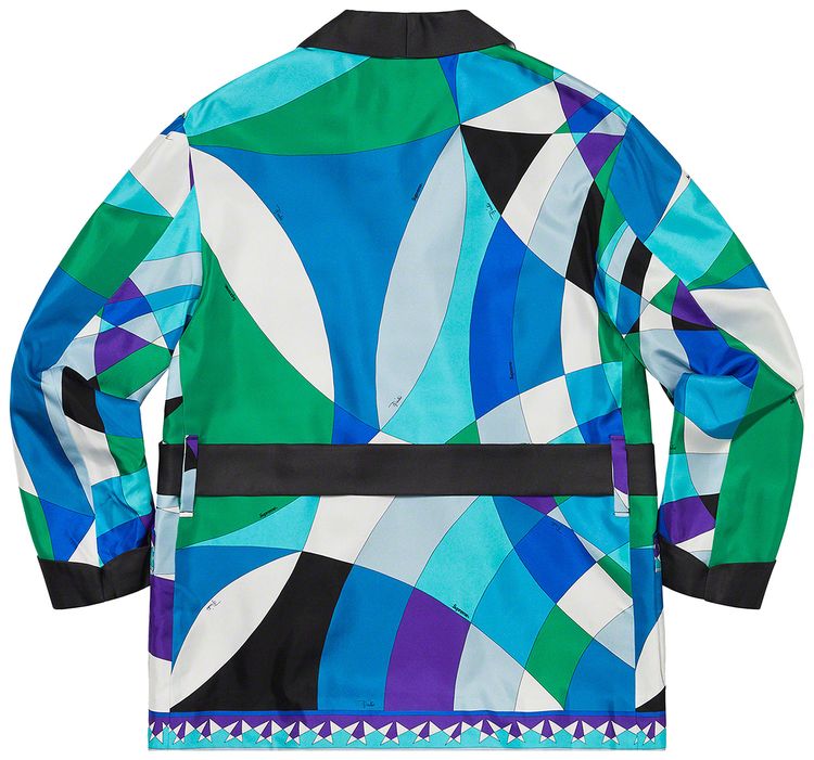Supreme x Emilio Pucci Silk Smoking Jacket Blue