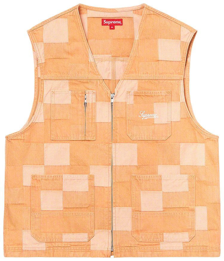 Supreme Patched Denim Vest Rust
