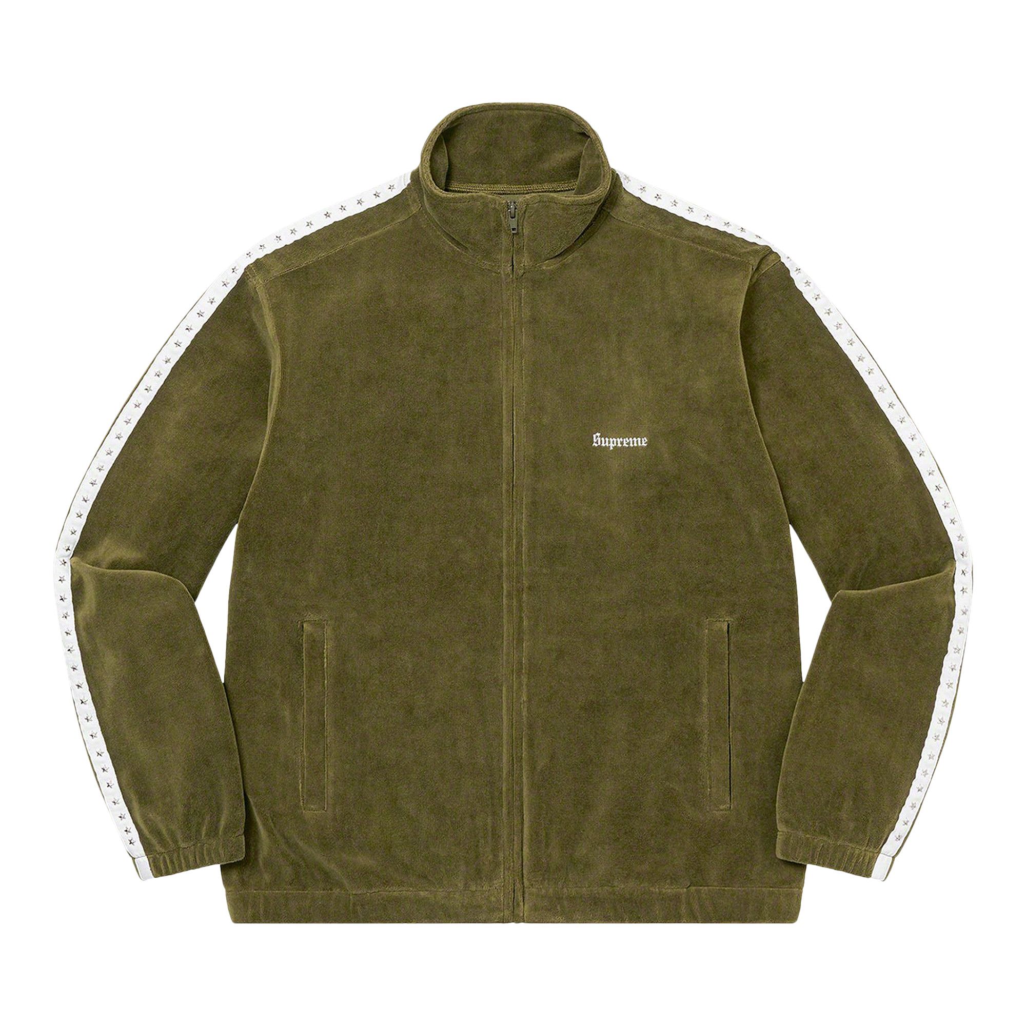 トップス Supreme studded velour track jacket Buy Supreme Studded Velour Track Jacket 'Olive' - FW22J59 OLIVE