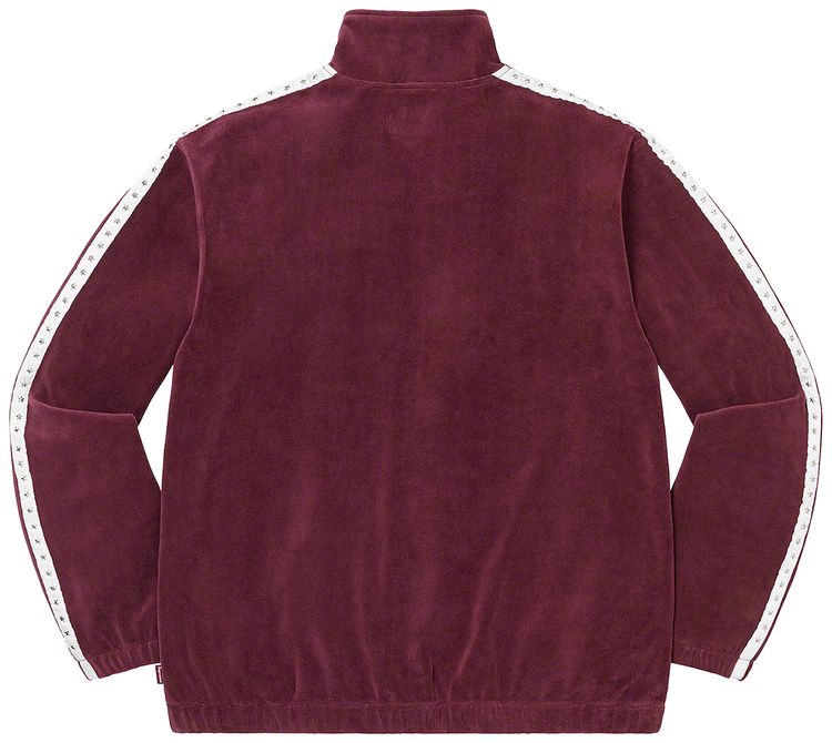 Supreme Studded Velour Track Jacket Burgundy