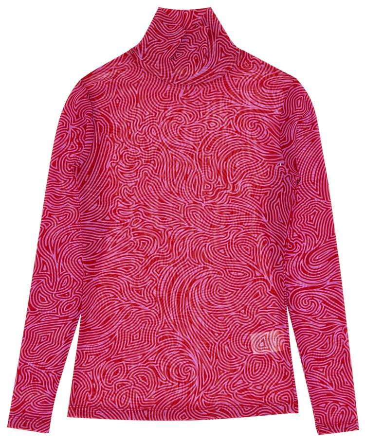 Dries Van Noten Sheer Turtleneck Red