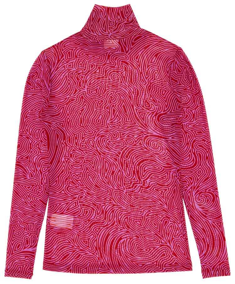 Dries Van Noten Sheer Turtleneck Red