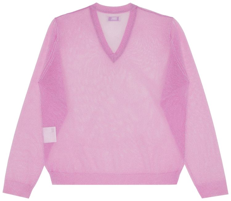 ERL Metallic Long Sleeve T Shirt Pink