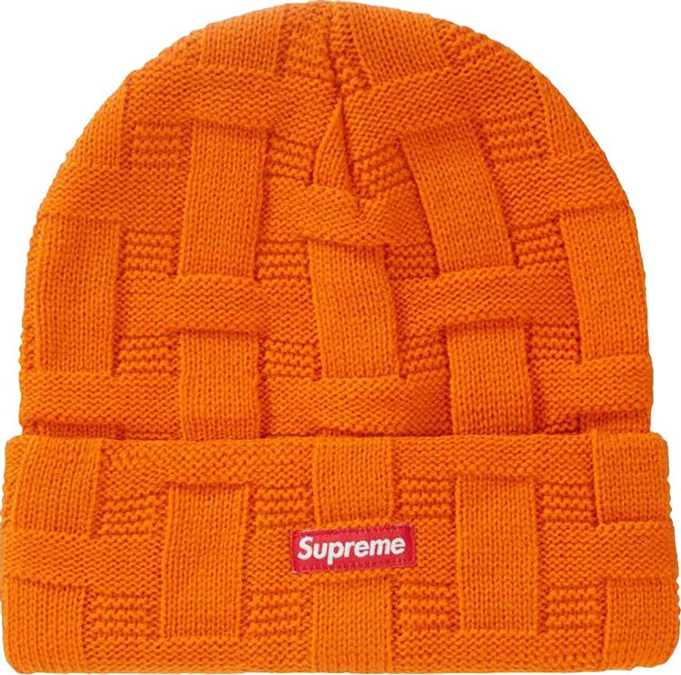 Supreme Basket Weave Beanie Orange