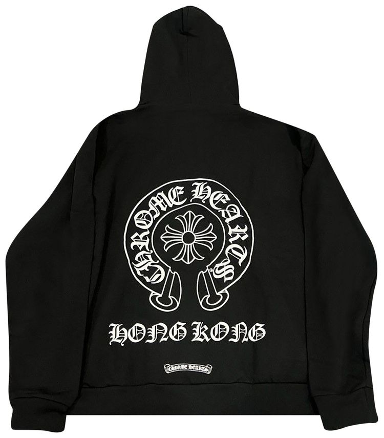 Chrome Hearts Hong Kong Exclusive Scroll Label Hoodie BlackWhite