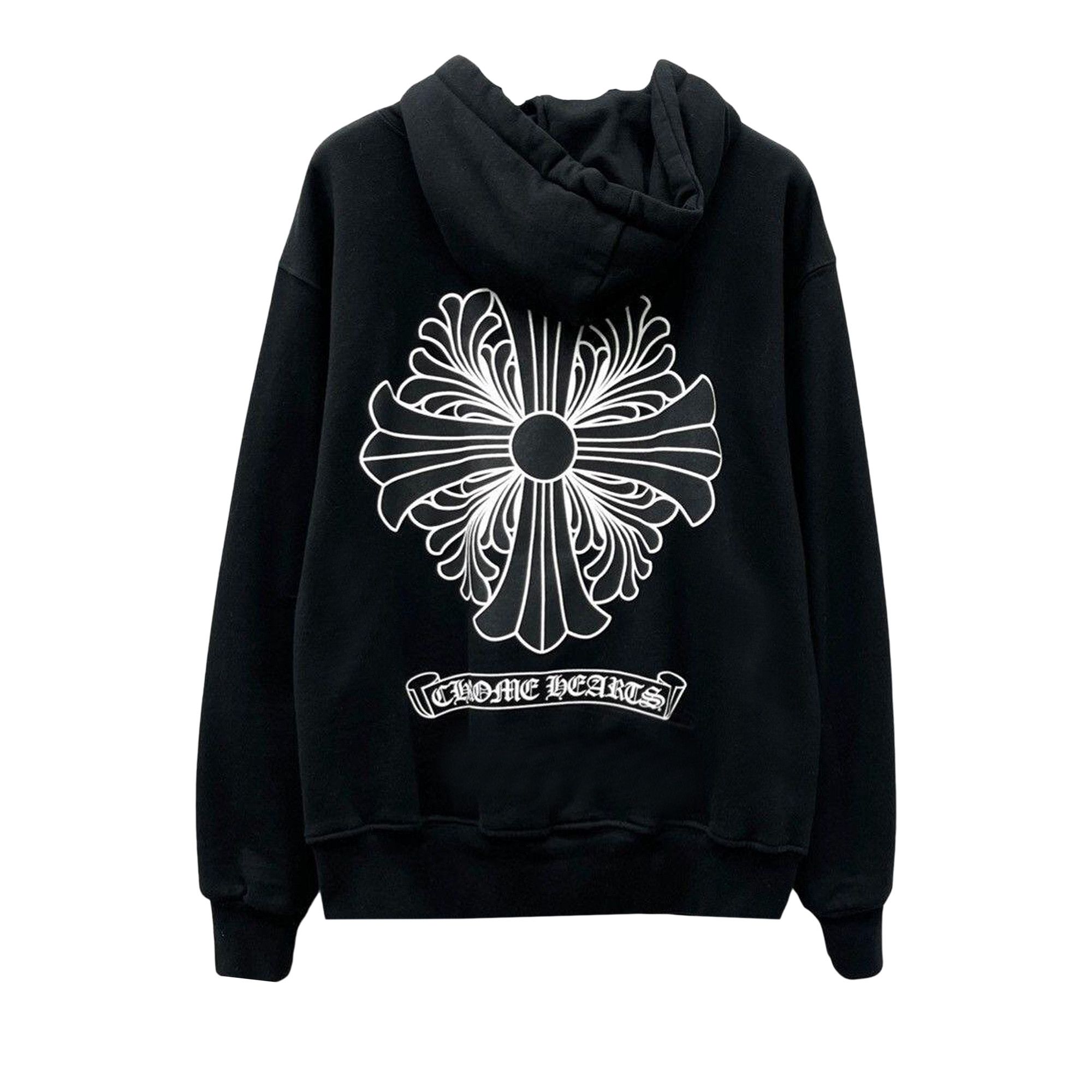 Buy Chrome Hearts Floral Cross Thermal Lined Zip Up Hoodie 'Black