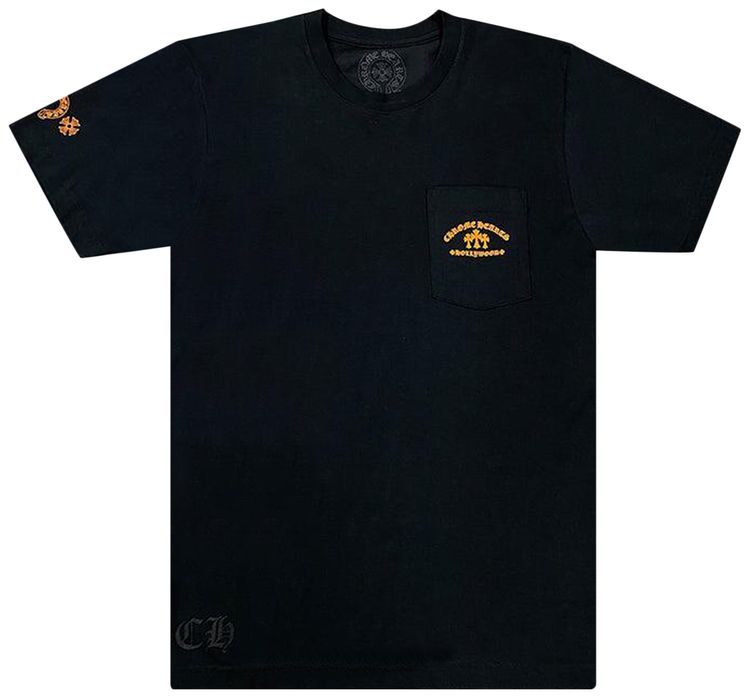 Chrome Hearts Triple Cross Hollywood Pocket Tee BlackOrange