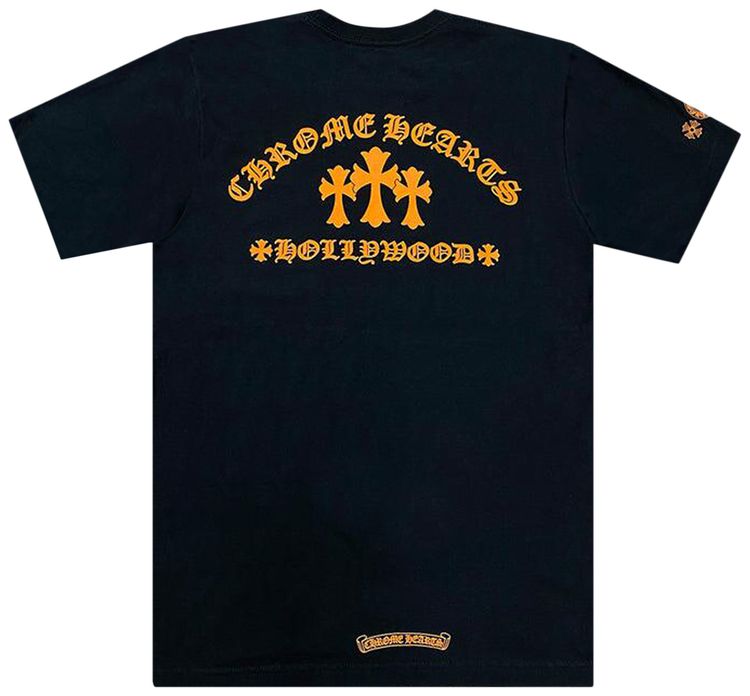 Chrome Hearts Triple Cross Hollywood Pocket Tee BlackOrange