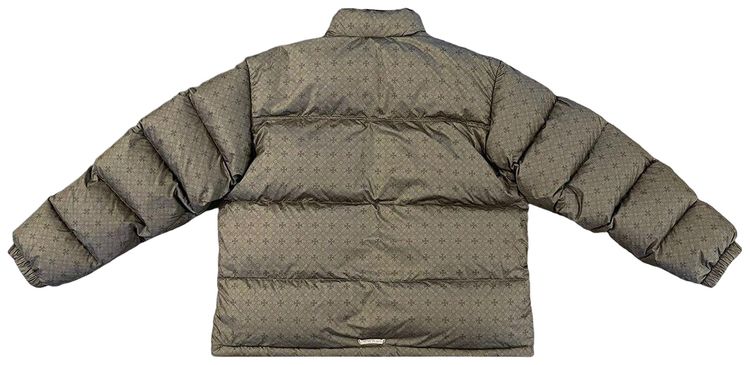 Chrome Hearts Monogram Print Puffer Jacket Olive