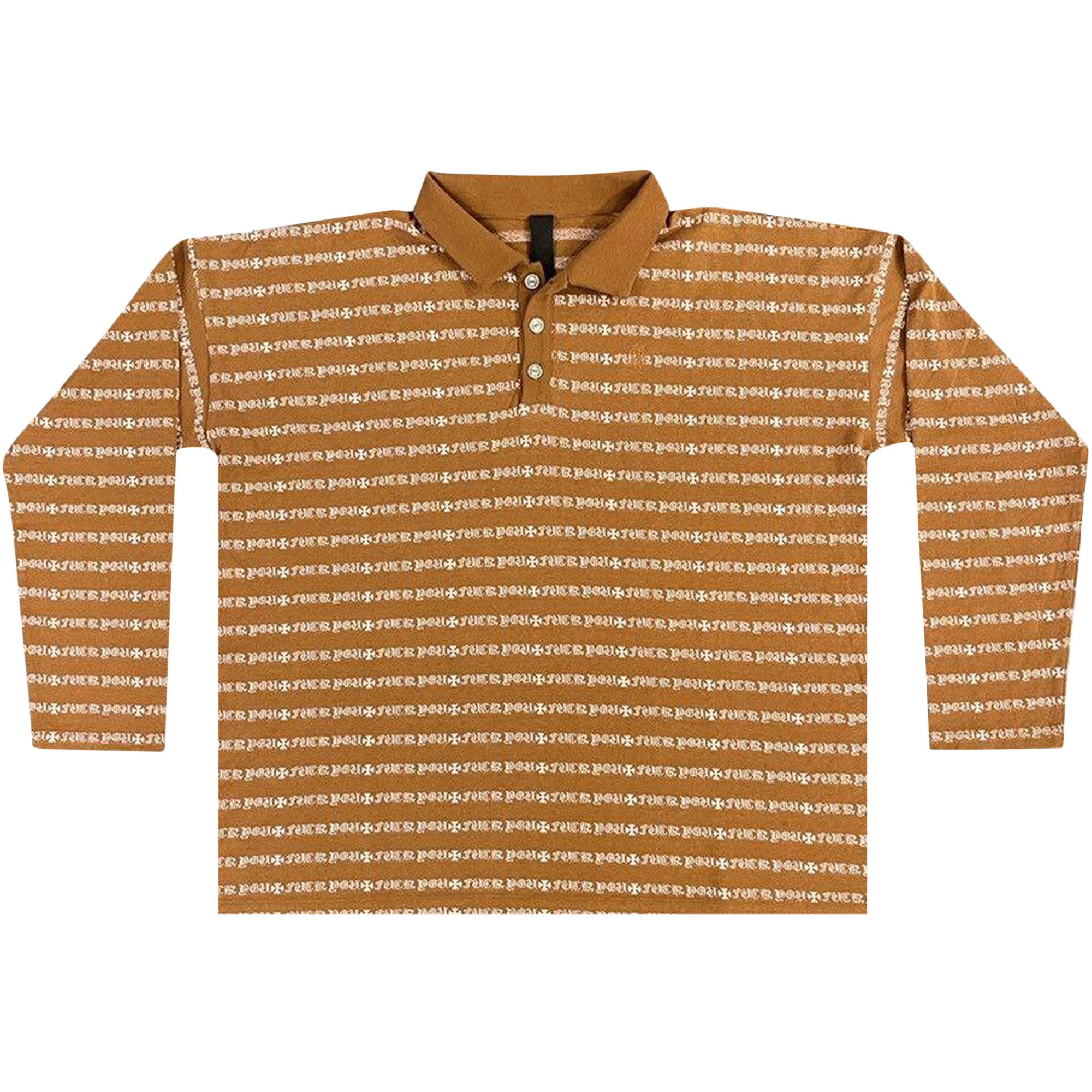 CHROME HERATS × MATTY BOY 長袖ポロシャツ　サイズM CHROME HEARTS クロムハーツ マティボーイ ボーダー ポロシャツ ロンT