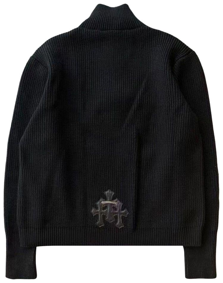 Chrome Hearts Triple Cross Patch Quarter Zip Black