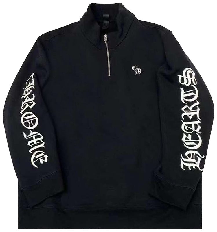 Chrome Hearts Sleeve Logo Slo Ride Quarter Zip Black