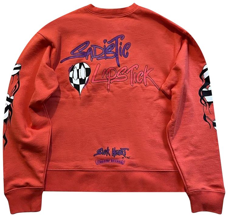 Chrome Hearts Matty Boy Sadistic Lipstick Crewneck Red