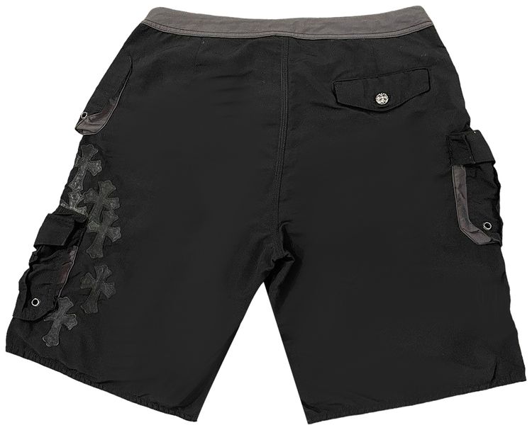 Chrome Hearts Cross Patch Cargo Board Shorts Black