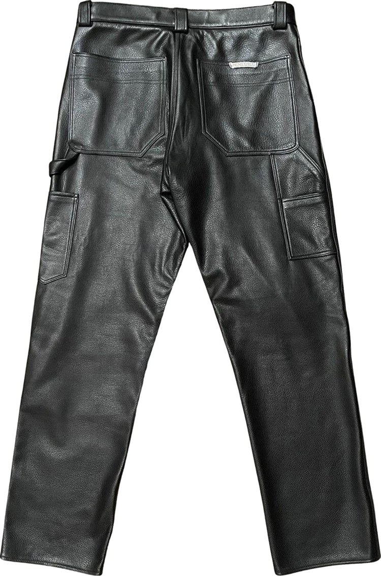 Chrome Hearts Fleur Knee Leather Pants Black