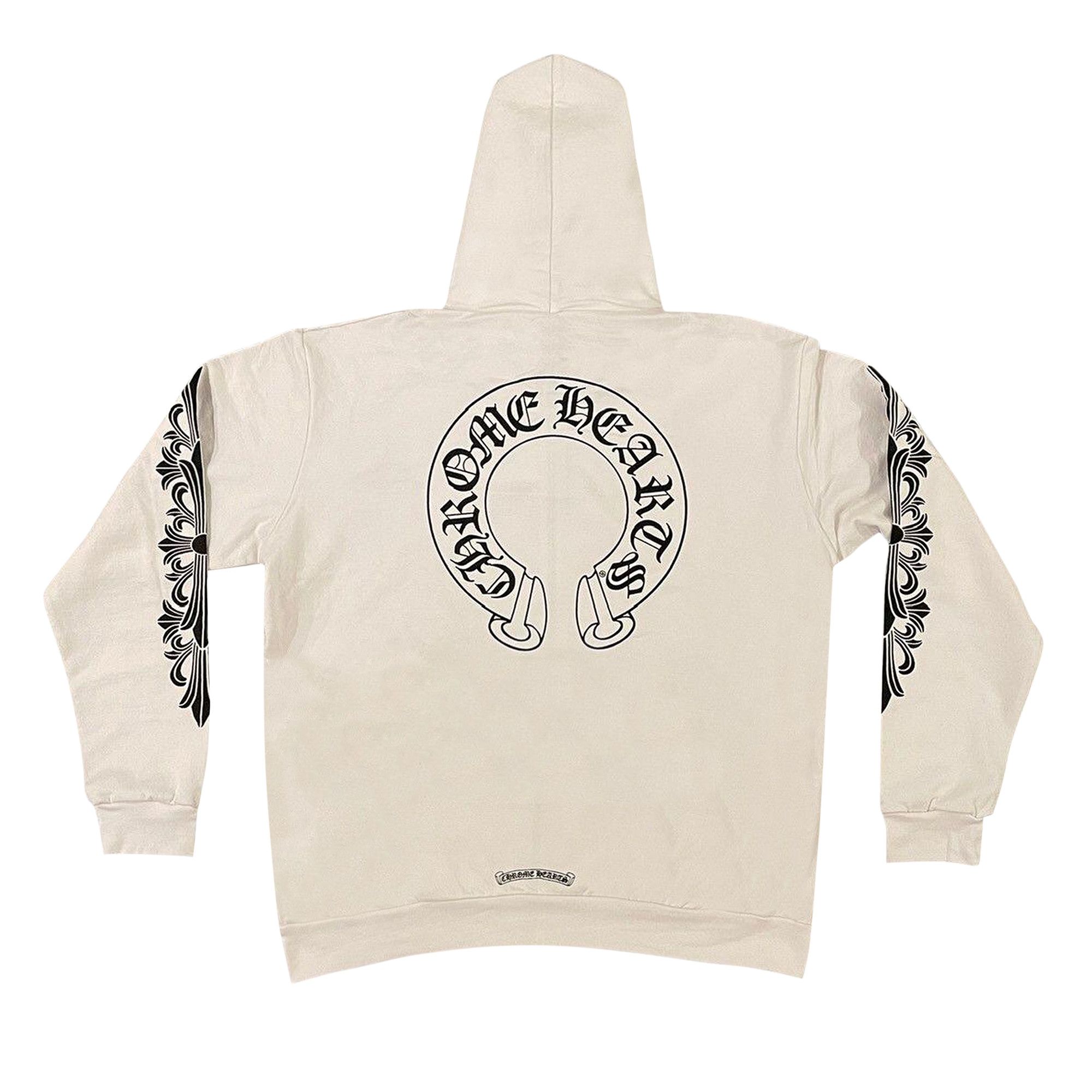 Buy Chrome Hearts Horseshoe Logo Zip Up Hoodie 'White