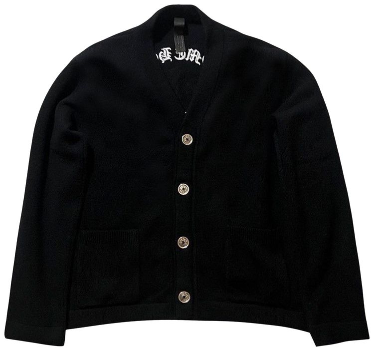 Chrome Hearts Triple Leather Cross Patch Hollywood Cardigan Black