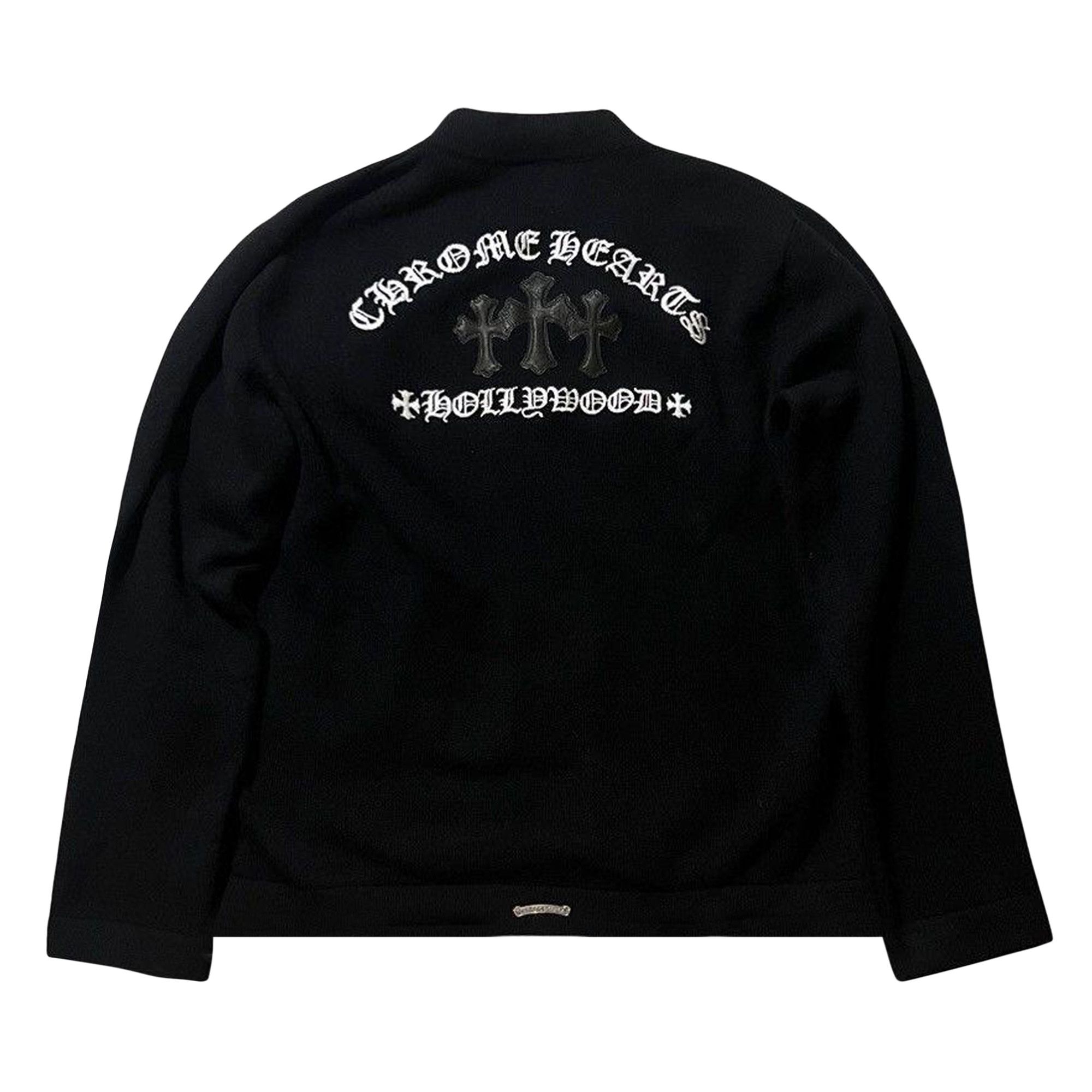 Buy Chrome Hearts Triple Leather Cross Patch Hollywood Cardigan
