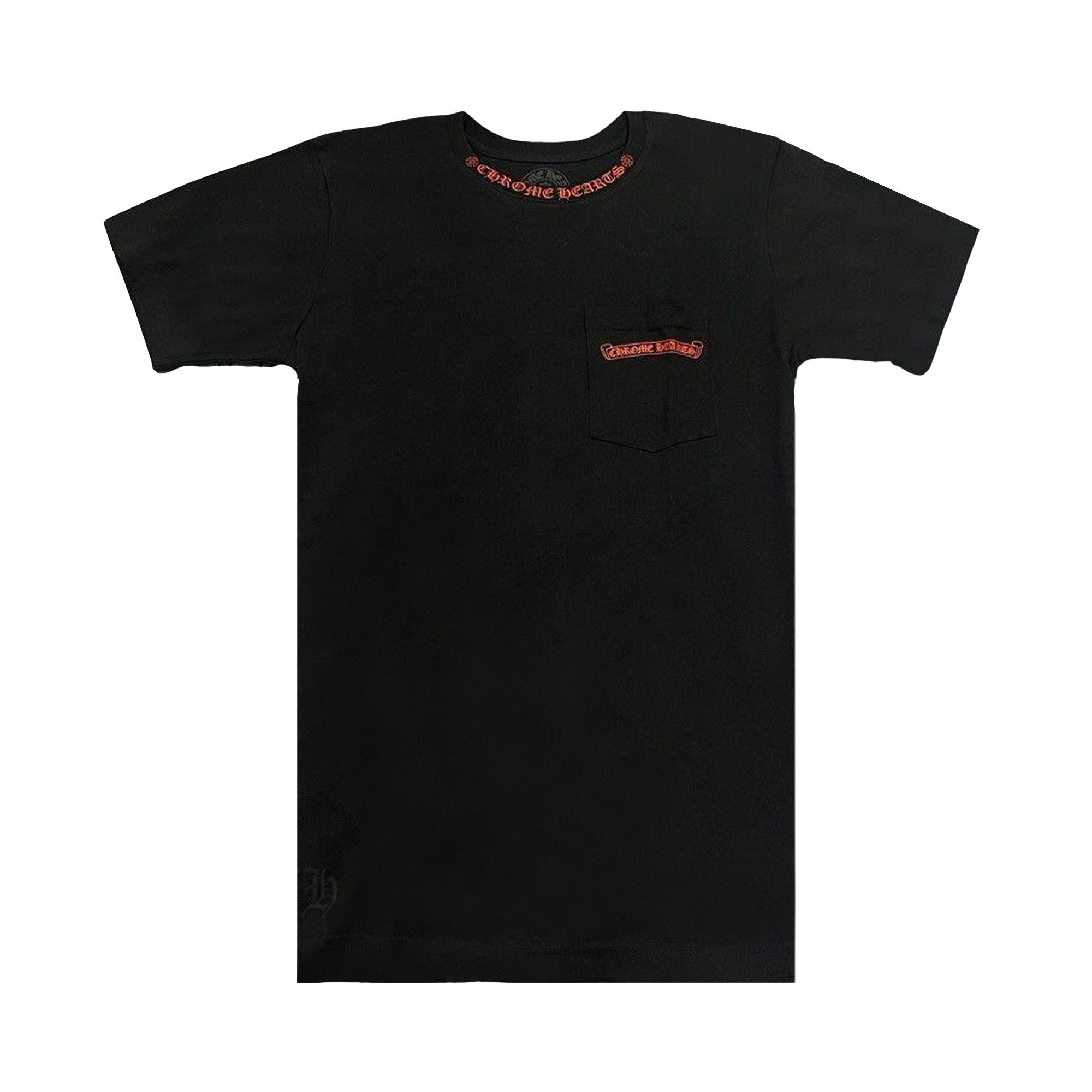 Buy Chrome Hearts Neck Logo Pocket Tee 'Black/Red' - 1383