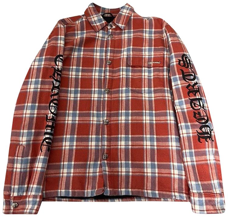 Chrome Hearts Lined Flannel Jacket RedPlaid