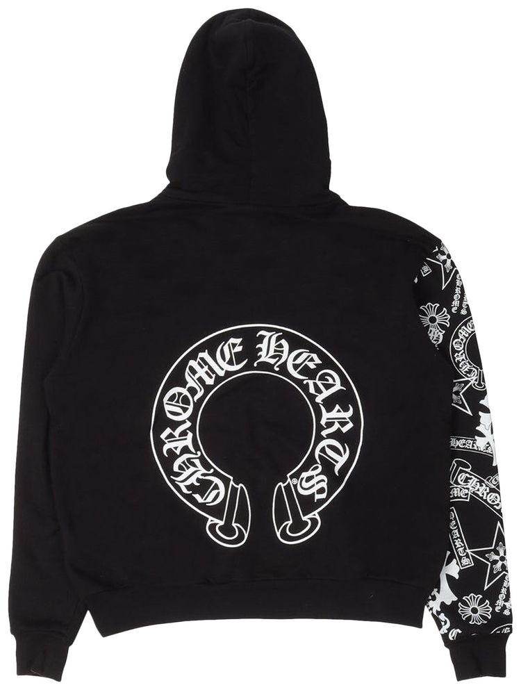 Chrome Hearts Stencil Sleeve Graphic Hoodie Black