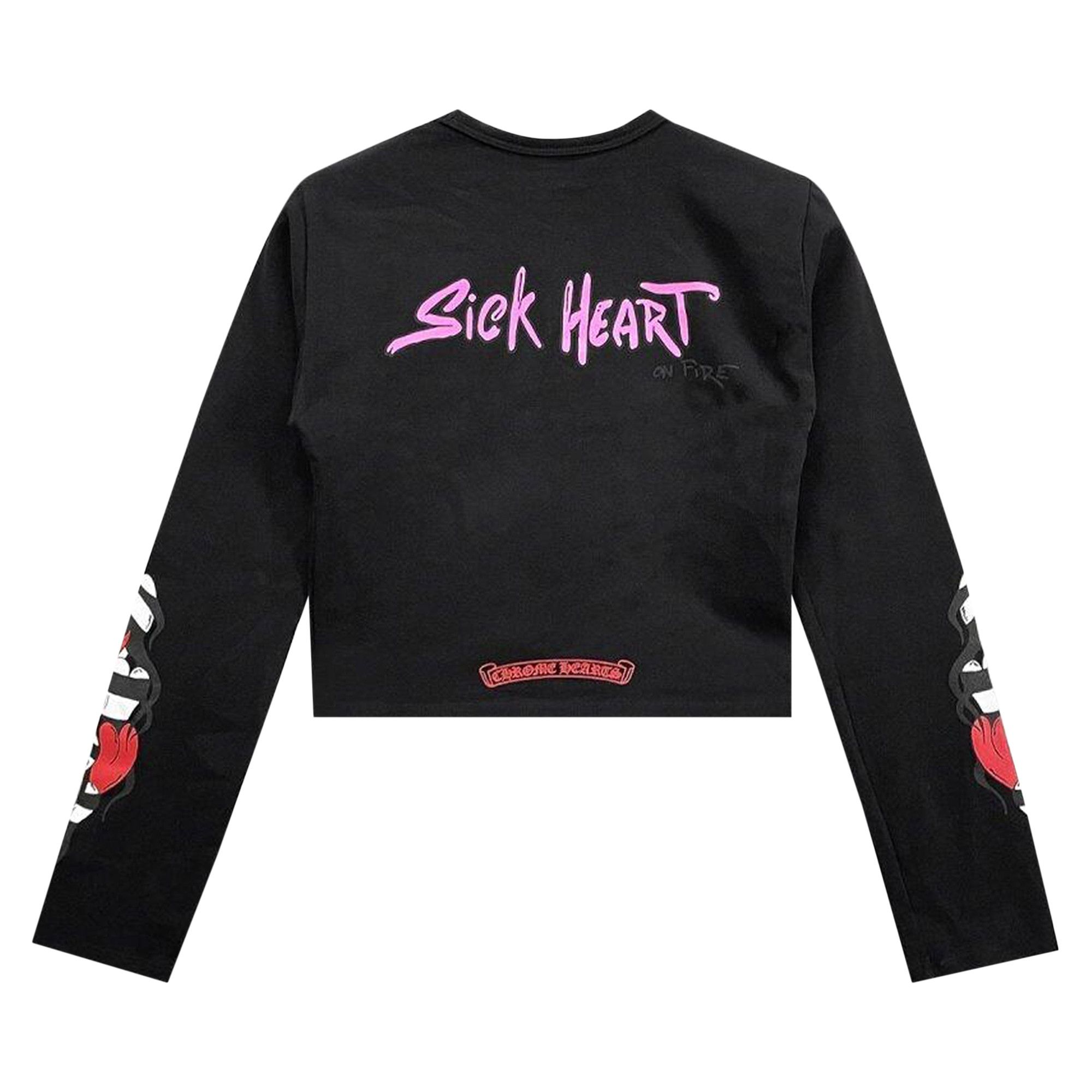 希少♪CH◆ Matty Boy Sick Heart ブラック ロンT Buy Chrome Hearts Matty Boy Sick Heart Long-Sleeve Crop Top