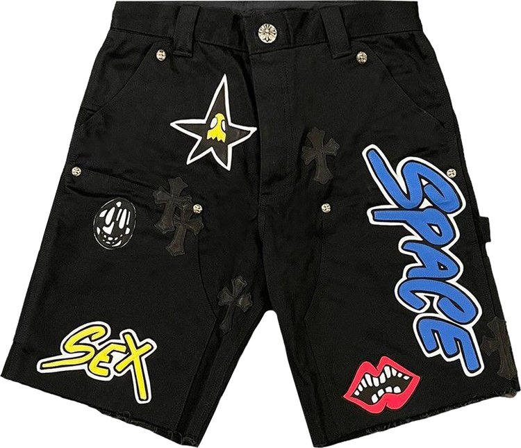 Chrome Hearts Matty Boy Patch Carpenter Shorts BlackMulticolor