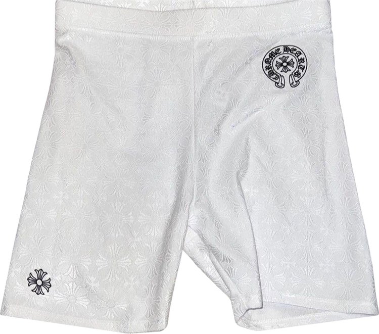 Chrome Hearts Scroll Logo Biker Shorts White