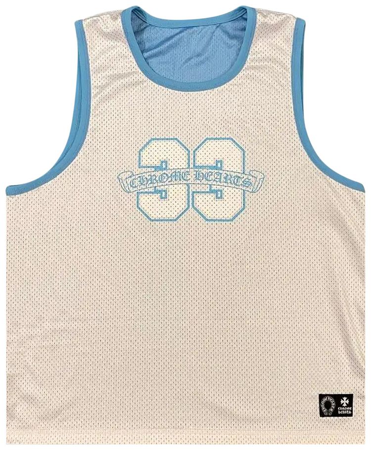 Chrome Hearts Japan Exclusive Mesh Reversible Basketball Jersey Baby BlueWhite