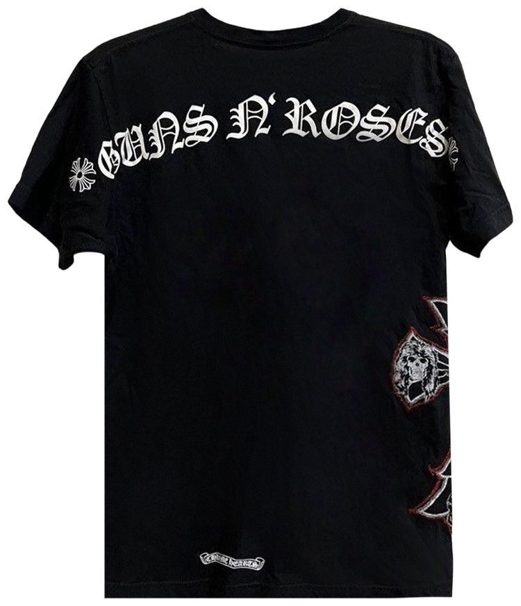 Chrome Hearts Guns N Roses Cross Logo Pocket Tee Black