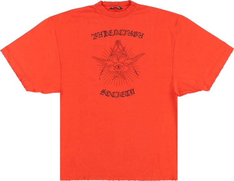 Balenciaga Gothic XL T Shirt Red