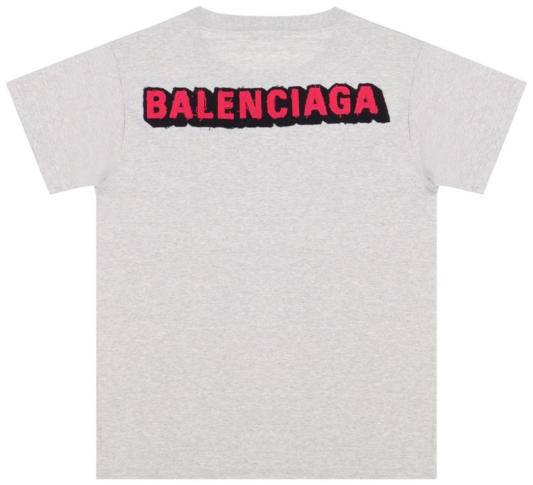 Balenciaga Back Patch T Shirt Grey