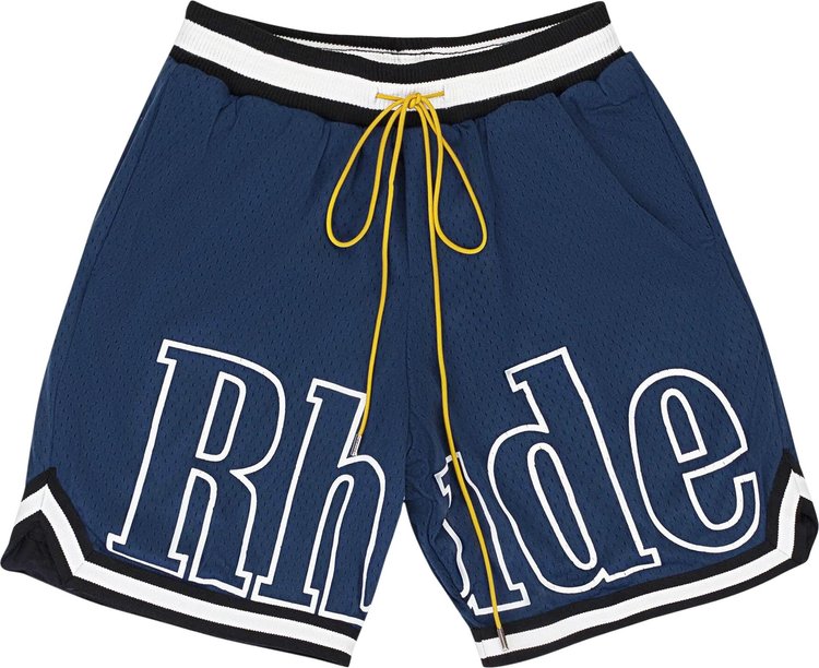 Rhude Court Logo Shorts Navy