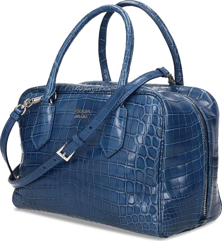 Prada Crocodile Heaventy Bag Blue